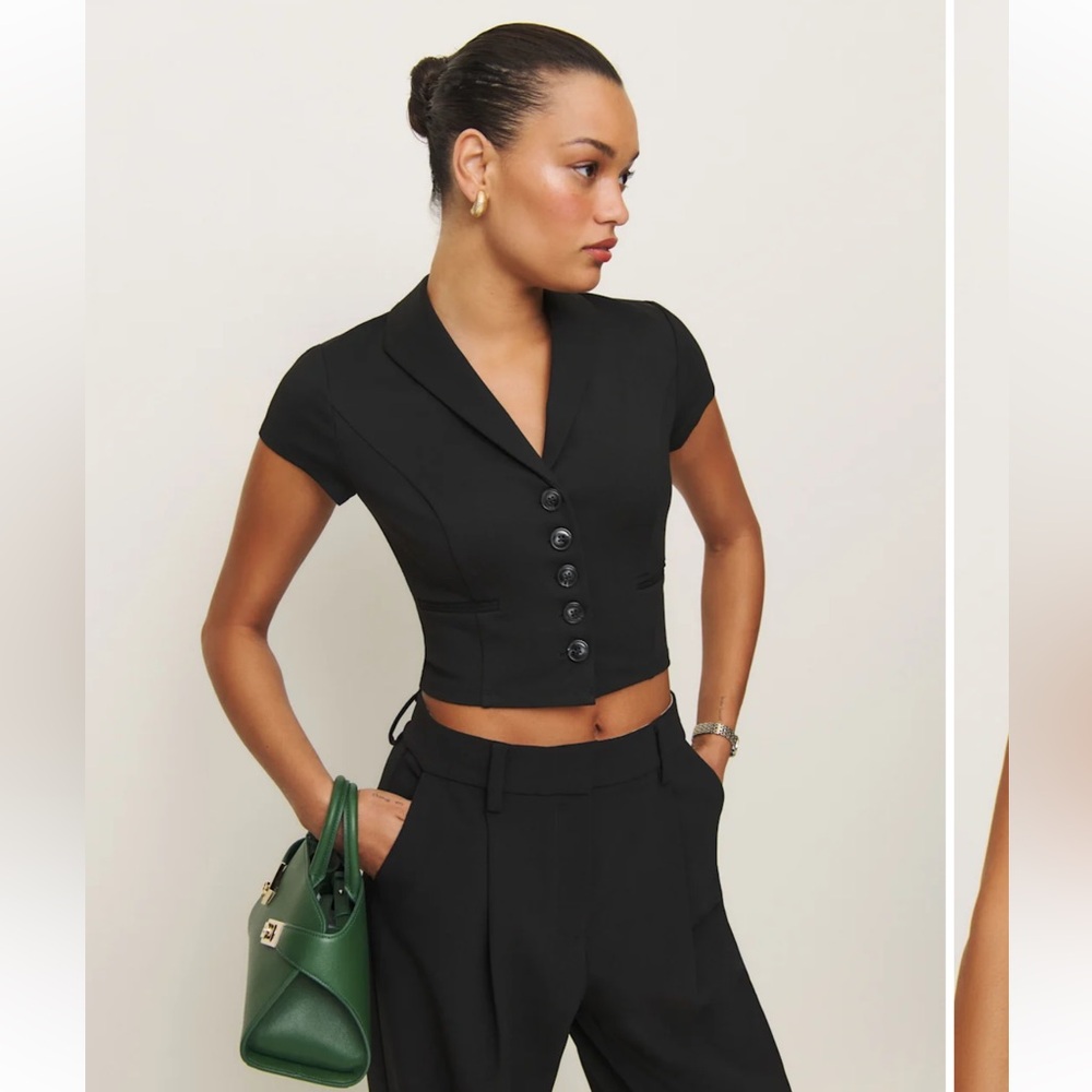 Reformation Marnie Knit Top Black - Size XS